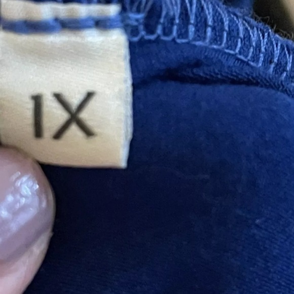 Soft Surroundings Top 1X Cowl Neck Tie Dye Blue Jersey Soft Vacation Beach USA - Picture 7 of 9